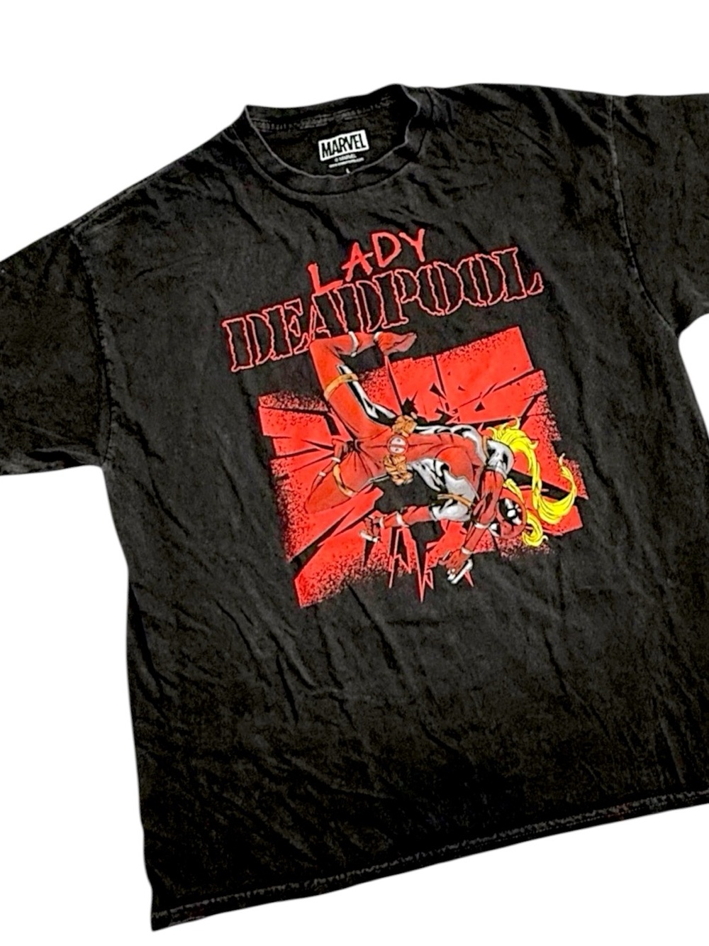 Marvel Lady Deadpool Graphic T Shirt Men’s Large Black Marvel Comics Cotton Tee